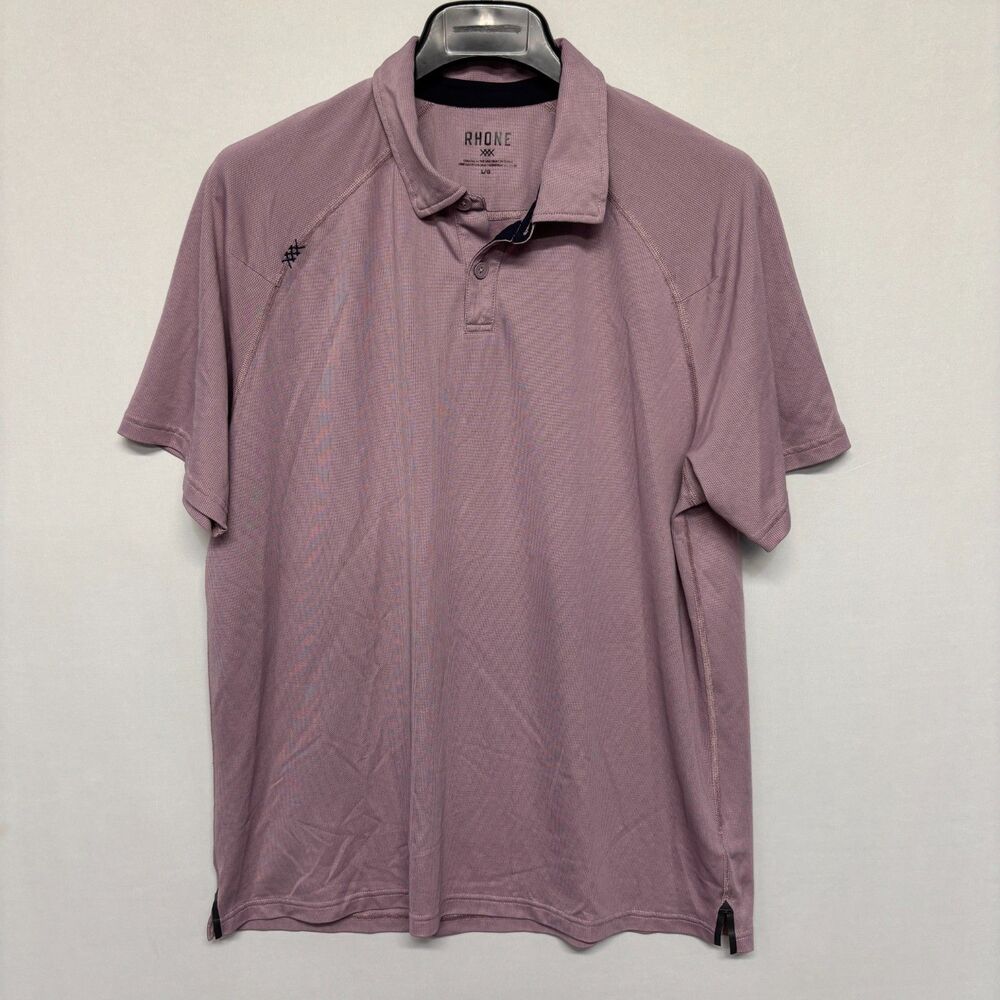 Rhone Men Commuter Performance Golf Short Sleeve Polo Shirt Size Large D128 -1